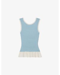 Claudie Pierlot - Sleeveless Round-Neck Knitted Top - Lyst