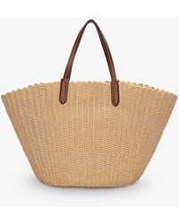 The White Company - Leather-trim Straw Tote Bag - Lyst