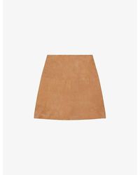 Ted Baker - Chiyo High-rise A-line Suede Mini Skirt - Lyst