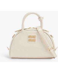 Miu Miu - Vernice Branded Leather Top-handle Bag - Lyst