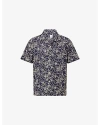 Paul Smith - Floral-Embroidered Short-Sleeve Cotton-Blend Shirt - Lyst