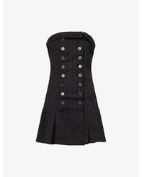 Peachy Den - Bardot Tailored Striped Stretch-Woven Mini Dress - Lyst