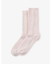 The White Company - Ribbed Mid-Calf Cashmere Bed Socks - Lyst