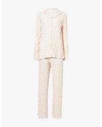 THE NAP CO - Printed Ribbed Long-Sleeve Modal-Jersey Pyjama Set - Lyst