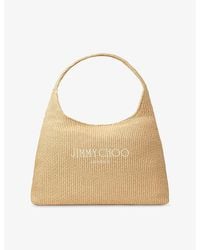 Jimmy Choo Beach Diamond Hobo L in Natural | Lyst