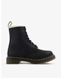 Dr. Martens - 1460 Serena 8-eye Faux Shearling-lined Leather Ankle Boots - Lyst