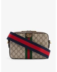 Gucci - Monogram-pattern Brand-plaque Canvas Cross-body Bag - Lyst