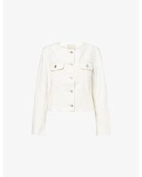 PAIGE - Dean Collarless Denim Jacket - Lyst