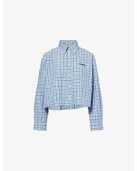 Miu Miu - Checked Poplin Shirt - Lyst