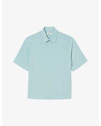 Sandro - Crease-effect Short-sleeved Relaxed-fit Woven Shirt - Lyst