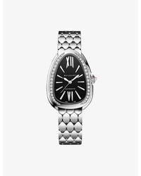 BVLGARI - Serpenti Seduttori Diamond And Stainless- And Diamond Automatic Watch 34Mm - Lyst
