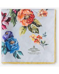Prada - Floral-print Branded Silk-twill Scarf - Lyst