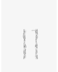Sif Jakobs - Ellera Waves Altro Lungo Rhodium-Plated Sterling And Cubic Zirconia Drop Earrings - Lyst