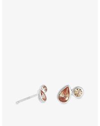 Astrid & Miyu - Sunset Duo-Plated Sterling- And Cubic Zirconia Stud Earrings - Lyst