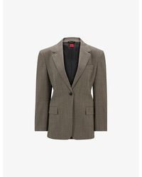 HUGO - Relaxed-Fit Single-Breasted Stretch Wool-Blend Blazer - Lyst