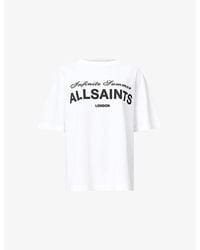 AllSaints - Avri Branded-Print Cotton-Jersey T-Shirt - Lyst