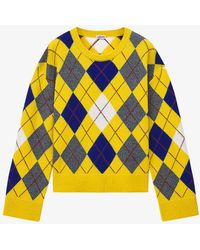 Loewe - Argyle-knitted Round-neck Wool Jumper - Lyst