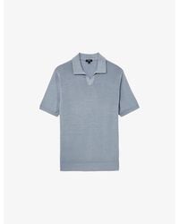 Reiss - Rook Open-Collar Merino Wool Polo Shirt - Lyst