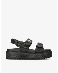Steve Madden - Millo Double-Strap Flat Raffia Sandals - Lyst