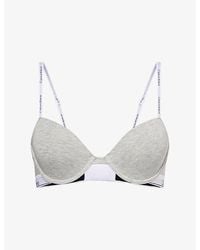 Calvin Klein - Icon Branded Cotton And Modal-Blend Demi Bra - Lyst