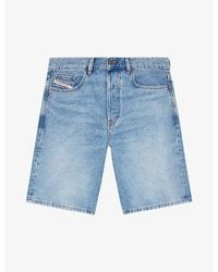 DIESEL - Faded-Wash Straight-Leg Denim Shorts - Lyst