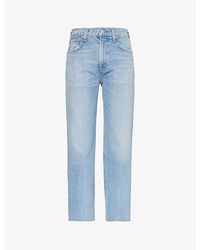 Citizens of Humanity - Daphne Raw-hem Cropped Straight-hem High-rise Denim-blend Jeans - Lyst