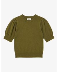 Ro&zo - Pleated Shoulders Wool And Cashmere-Blend Knit Top - Lyst