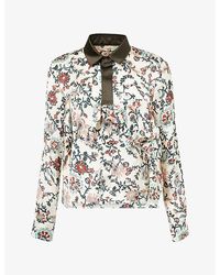 Sacai - Overlay-Panel Floral Satin Shirt - Lyst
