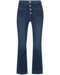 FRAME - Le Bardot Cropped Straight-leg Mid-rise Stretch-denim-blend Jeans - Lyst