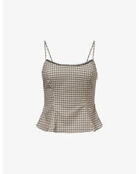 Reformation - Genevieve Plaid Woven Top - Lyst