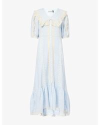 RIXO London - Edina Mira Cotton Midi Dress - Lyst