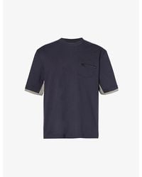 Sacai - Chest-pocket Crewneck Cotton-jersey T-shirt - Lyst