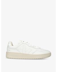 Veja - V90 Logo-embroidered Low-top Leather Trainers - Lyst
