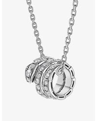 BVLGARI - Serpenti Viper 18Ct- And 0.63Ct Round-Cut Diamond Pendant Necklace - Lyst