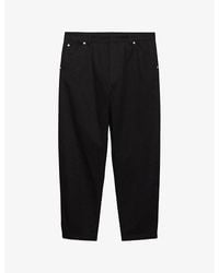 Prada - Triangle-Logo Tapered-Leg Relaxed Cotton Trousers - Lyst