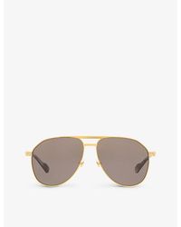 Gucci - Gc001938 gg1220s Pilot-frame Metal Sunglasses - Lyst