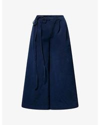 Damson Madder - Lotta Wide-Leg Cotton Trousers - Lyst