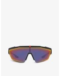 Prada Linea Rossa - Ps 03xs Shield-frame Nylon Sunglasses - Lyst