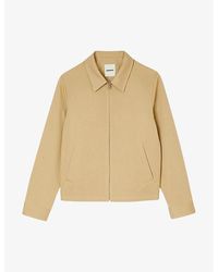 Sandro - Pointed Collar Cotton Harrington Jacket X - Lyst