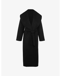 House Of Cb - Cocoon Draped-Shawl Wool-Blend Coat Xs (A-C Cup) - Lyst