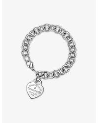 Tiffany & Co. - Return To Tiffany Heart Tag Medium Sterling And 0.02ct Diamond Bracelet - Lyst
