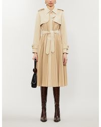 Sandro Vino Belted Satin-crepe Coat - Natural