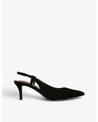 Kurt Geiger - Belgravia Sling-Back Suede Heeled Courts - Lyst