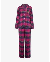 Ralph Lauren - Plaid Check Brushed-Twill Long-Sleeve Cotton-Blend Pyjama Set - Lyst