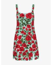 La Fuori - Crimson Rose Sequinned Mini Dress - Lyst