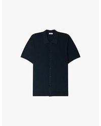 Sandro - Short-Sleeved Openwork Knitted Shirt - Lyst