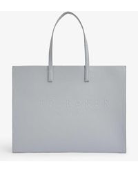 Ted Baker Icon Large Vinyl Tote Bag - Gray
