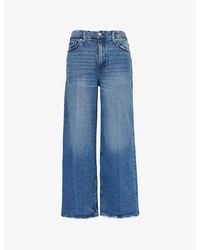 GOOD AMERICAN - Good Waist Palazzo Crop-Wide-Leg High-Rise Stretch-Denim Blend Jeans - Lyst