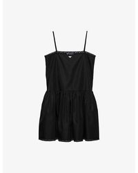 Prada - Lace-Trim Re-Nylon Mini Dress - Lyst