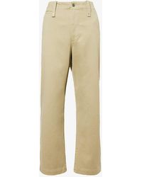 Burberry - Structured-waist Mid-rise Wide-leg Relaxed-fit Cotton Trouser - Lyst